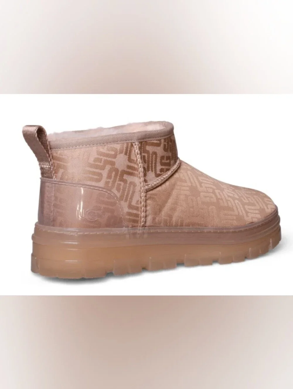 UGG Classic Ultra Mini Clear Monogram Boots Size 8 NWOT MSRP $150